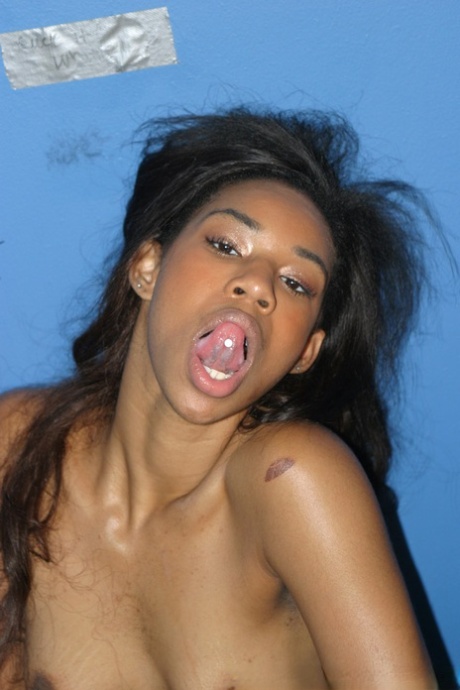 Ebony slut Pleasure Bunny gets naked prior to gloryhole sex taking place 50943379
